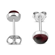 Turquoise Round Sterling Silver Stud Earrings, e440st